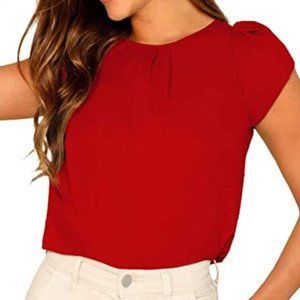 Red Chiffon Blouse